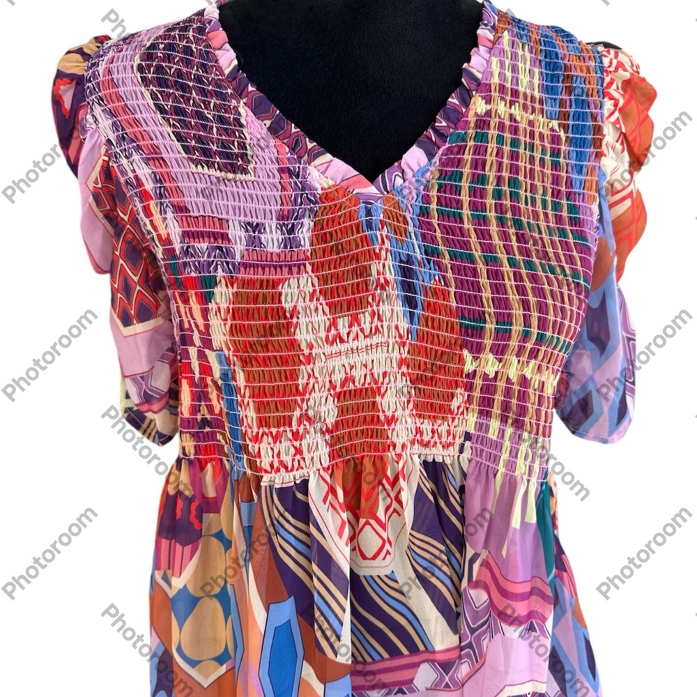 Colorful Patchwork Blouse - image 1